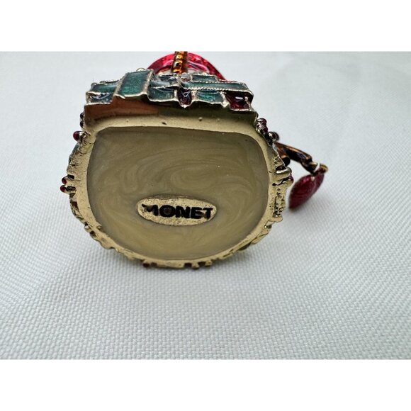 MONET SNOWMAN Collectible Enamel Rhinestone Keepsake Trinket Box with Gift Box - Picture 4 of 6